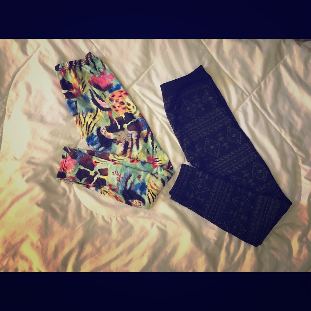 Two pair of Yoga pants (medium and large )